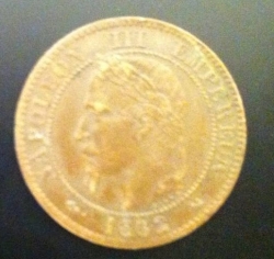 Image #2 of 2 Centimes 1862 K
