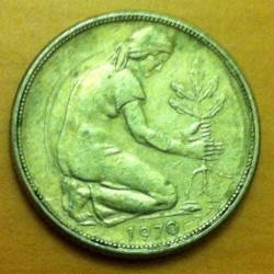 Image #2 of 50 Pfennig 1970 J