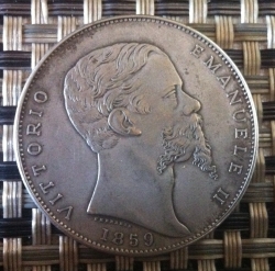 Image #2 of 5 Lire 1859 (COUNTERFEIT)