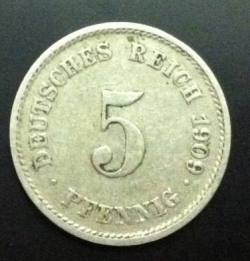 5 Pfennig 1909 E