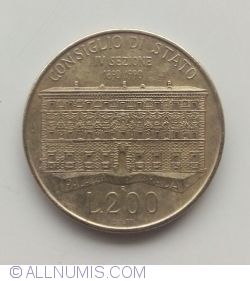 Image #2 of 200 Lire 1990 -Consiliul de Stat