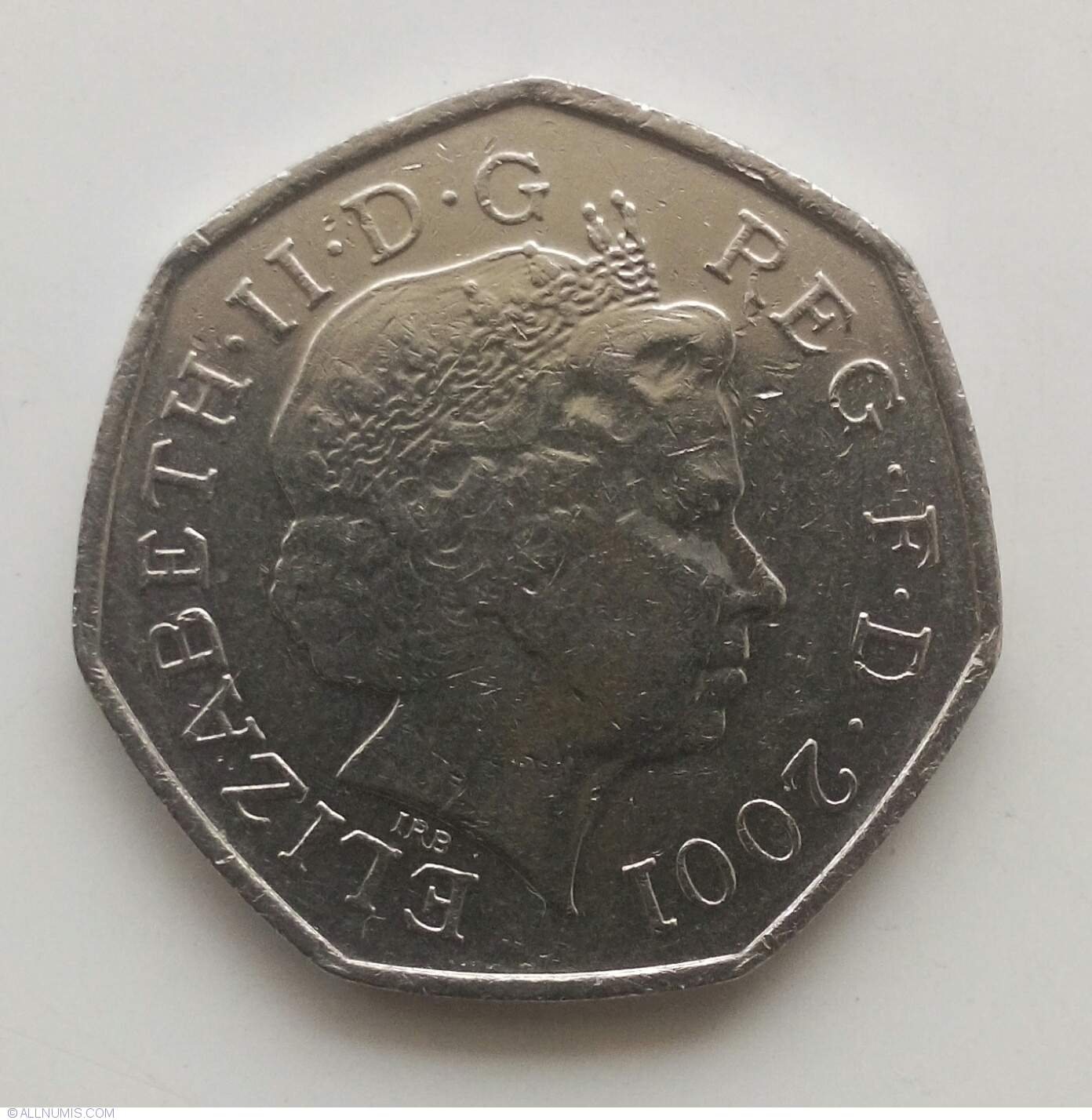 50 Pence 2001 Elizabeth II 1952 2022 Great Britain Coin 3045