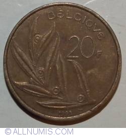 20 Francs 1993 - BELGIQUE