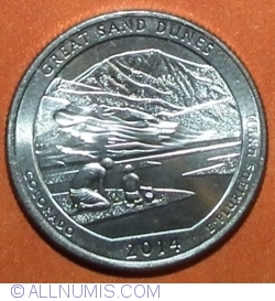 Image #1 of Quarter Dollar 2014 P - Great Sand Dunes