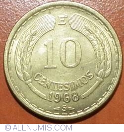 Image #2 of 10 Centésimos 1968