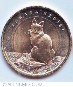 Image #2 of 1 Lira 2015 - Turkish Angora Cat
