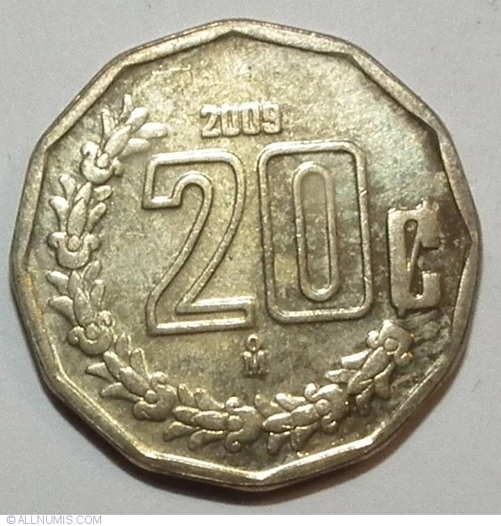 20 Centavos 2009, United Mexican States (2001-present) - Mexico - Coin ...