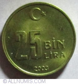 25,000 (25 Bin) Lira 2003