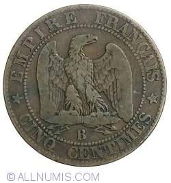 Image #1 of 5 Centimes 1855 B (Anchor)