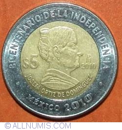 Image #2 of 5 Pesos 2010 - Josefa Ortiz de Dominguez