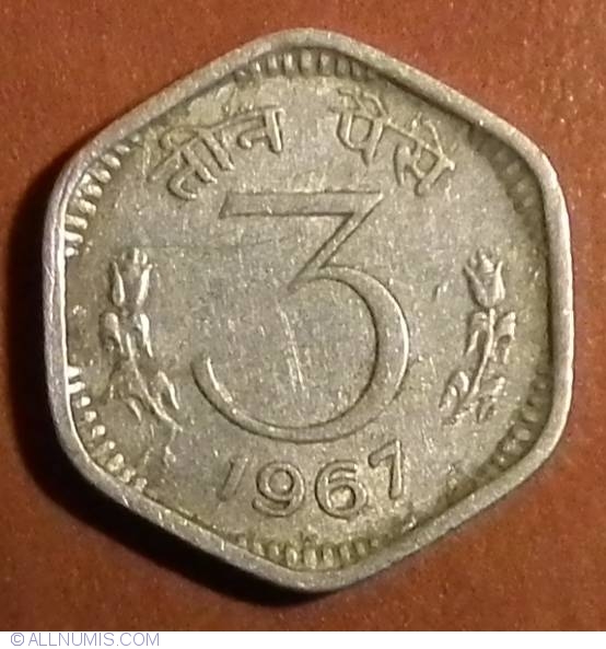 3 Paise 1967 H Republic 1960 1969 India Coin 29064
