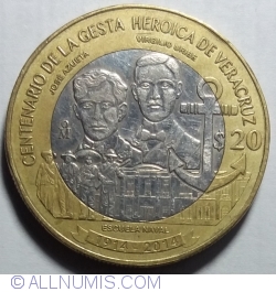 Image #1 of 20 Pesos 2014 - Centenary of Heroic Defense of Veracruz