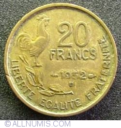 20 Franci 1952 B