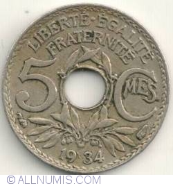 Image #2 of 5 Centimes 1934
