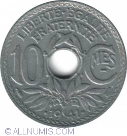 10 Centimes 1941 Year With Points