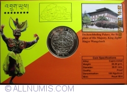 Image #2 of 100 Ngultrums 1999 - A 25-a aniversare a încoronării regelui Jigme Singye Wangchuck