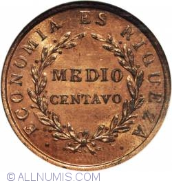 Image #2 of ½ Centavo 1851