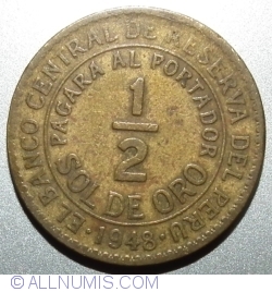 Image #1 of ½ Sol de Oro 1948