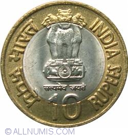 Image #1 of 10 Rupees 2009 - Aniversarea de 100 ani de la nasterea Dr. Homi Bhabha