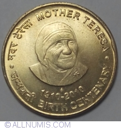 5 Rupees 2010 (B) - Mother Teresa
