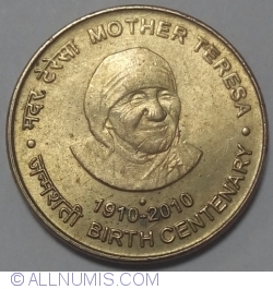 5 Rupees 2010 (N) - Mother Teresa