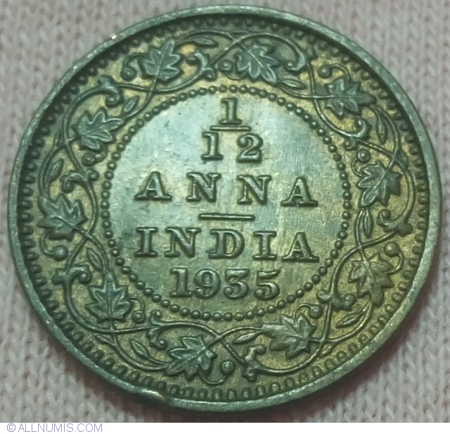 1936 India 1/12 Anna 