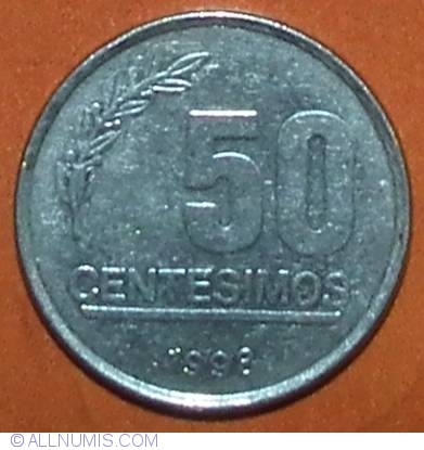 URUGUAY set  of 3 coins  10 20 50 centesimos 1994/1998 AU