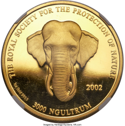3000 Ngultrum 2002 - Societatea Regală pentru Protecția Naturii, a 15-a aniversare