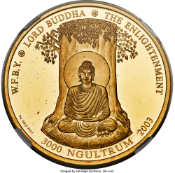 Image #1 of [PROOF] 3000 Ngultrum 2003 - World Fellow of Buddhist Youth