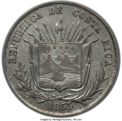 Image #2 of 1/4 Peso 1853 JB