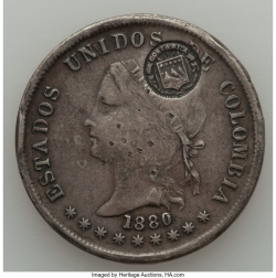 Image #1 of [Countermark]  50 Centavos ND (1889) 1880