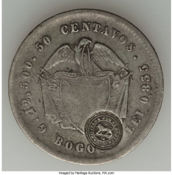 Image #2 of [Countermark]  50 Centavos ND (1889) 1873