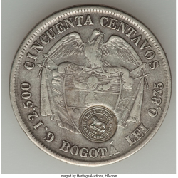 Image #2 of [Countermark]  50 Centavos ND (1889) 1879
