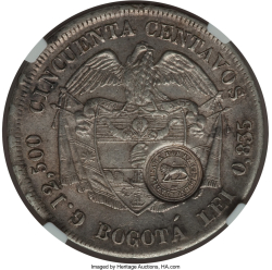 Image #2 of [Countermark]  50 Centavos ND (1889) 1884