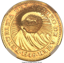 Image #1 of [Contermark] 1 Escudo ND (1849-57) 1848