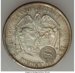 Image #2 of [Countermark] 50 Centavos (1889) 1885