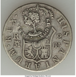 Image #2 of [Countermark] 2 Reales ND (1845) 1820