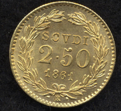 2 1/2 Scudi 1861 (XV) R