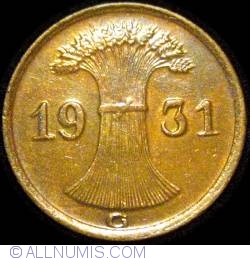 Image #2 of 1 Reichspfennig 1931 G