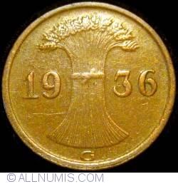 Image #2 of 1 Reichspfennig 1936 G