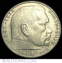 Image #2 of 2 Reichsmark 1938 F - Paul von Hindenburg