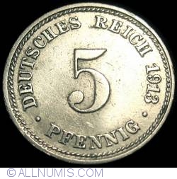 Image #1 of 5 Pfennig 1913 D