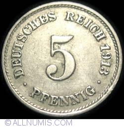 Image #1 of 5 Pfennig 1913 F