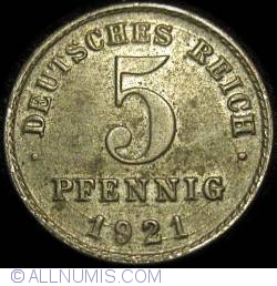 5 Pfennig 1921 G