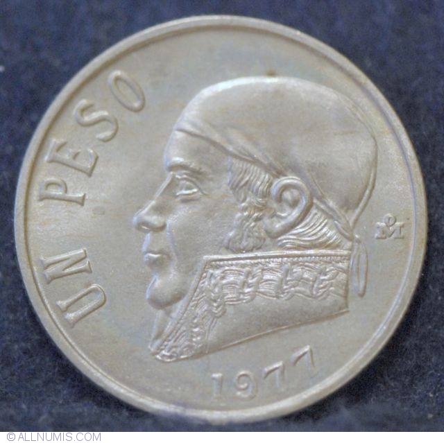1 Peso 1977 Statele Unite Mexicane 1961 1980 Mexic Moned 24568