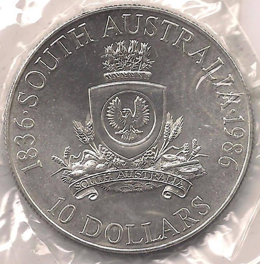 Details about   1986 $10 South Australian Commemorative Silver Jubilee 150 Royal Australian Mint 