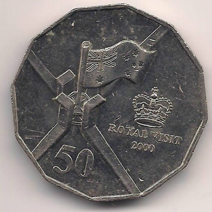 royal visit 50 cent coin 2000