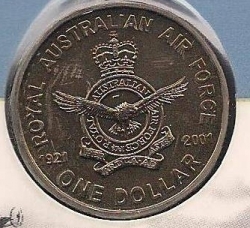 1 Dollar 2001 - 80th Anniversary Royal Australian Air Force