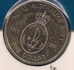 1 Dollar 2001 - 90th Anniversary Royal Australian Navy