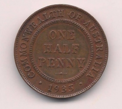 1/2 Penny 1935